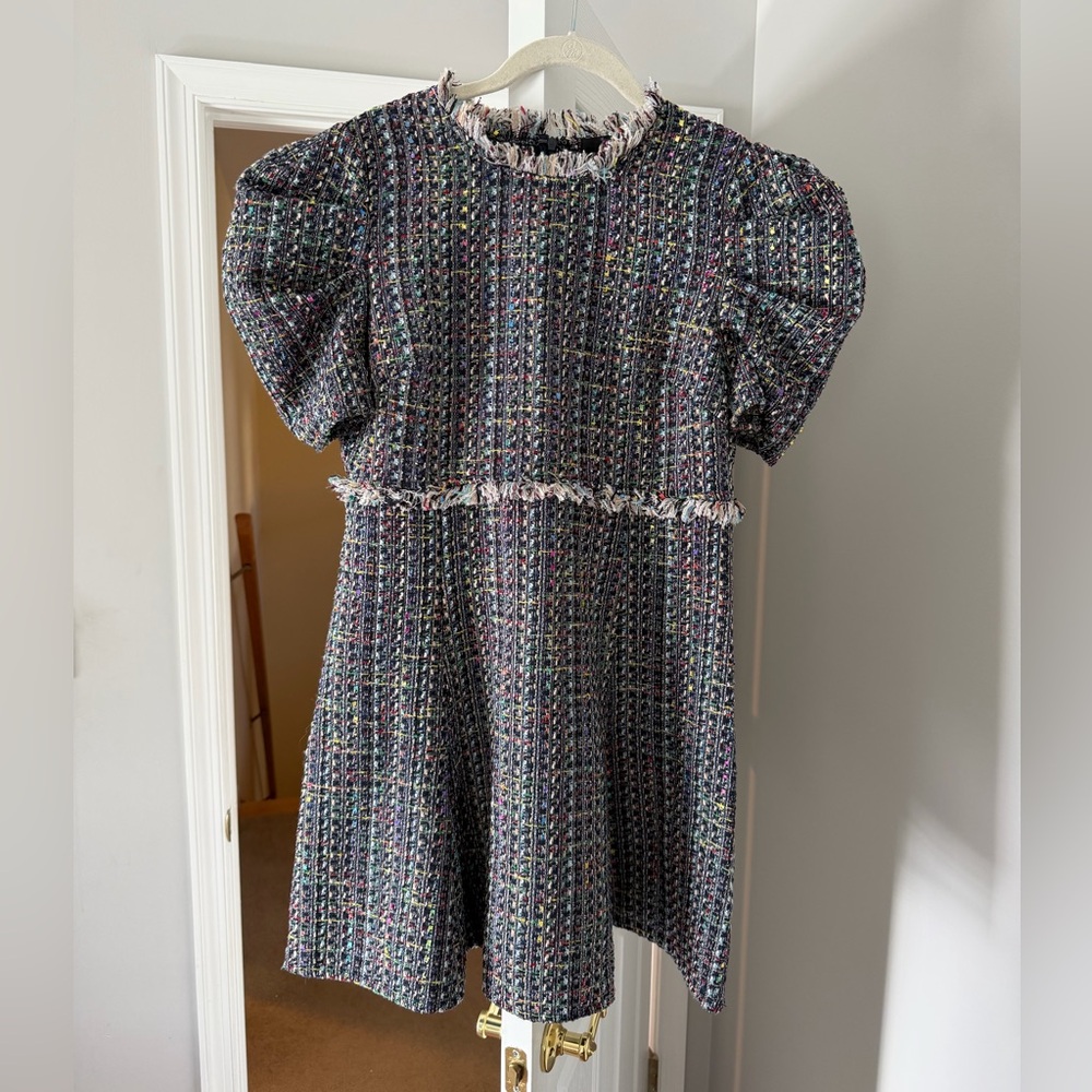 Navy Tweed Mini Dress Size Medium